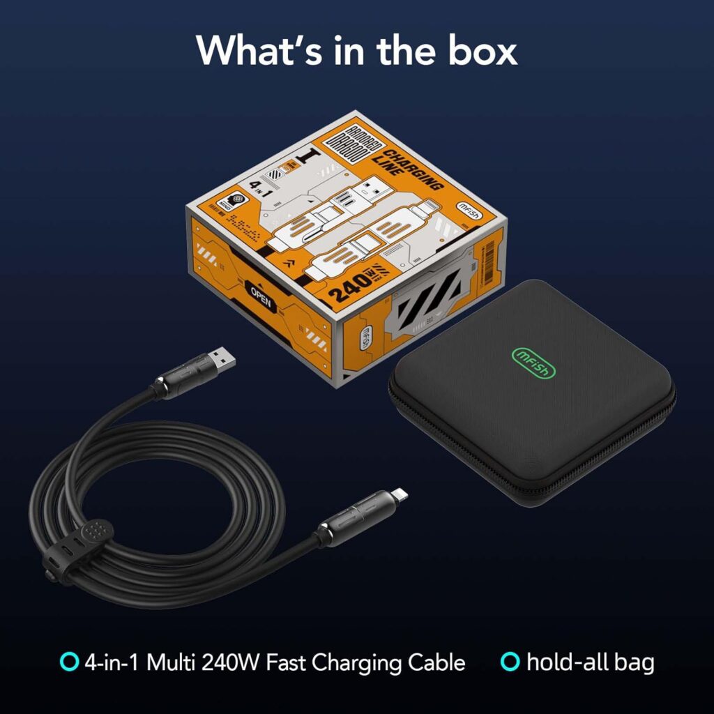 MFish USB C to USB C Cable 5FT, 240W Max Type-C Fast Charging Cord for iPhone 15/16/17 Series, iPad, MacBook and More (Black Type c, 5Ft)