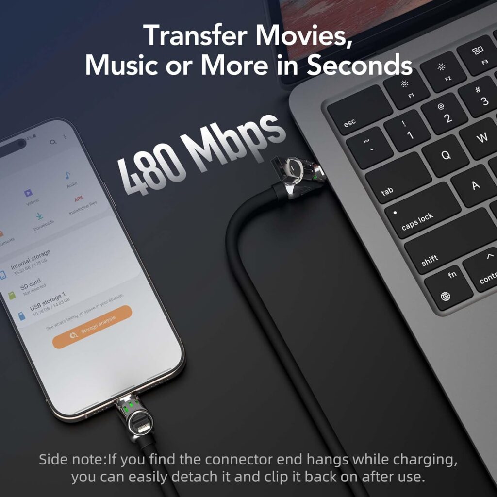 MFish USB C to USB C Cable 5FT, 240W Max Type-C Fast Charging Cord for iPhone 15/16/17 Series, iPad, MacBook and More (Black Type c, 5Ft)