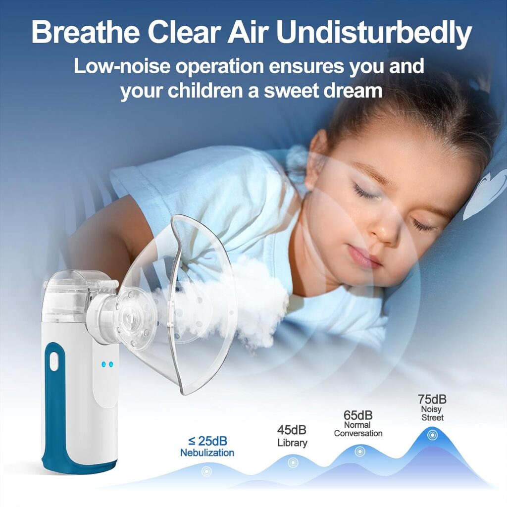 Portable Nebulizer - Mini Nebulizer Machine,Handheld Nebulizer for Breathing Problems,Nebulizer for Travel and Household Use with 1 Set Accessories