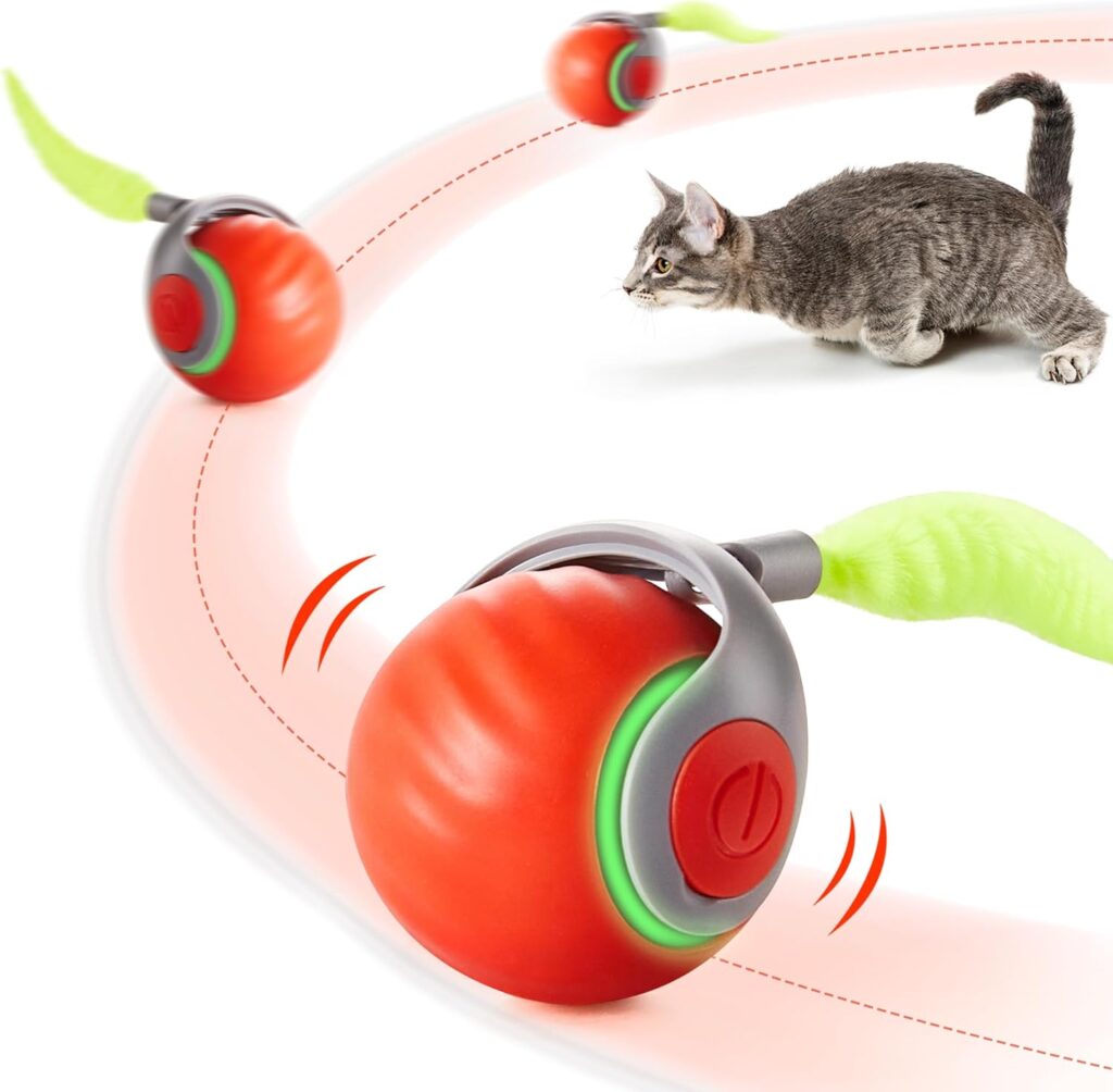 Potaroma Moving Ball Cat Toys with Feather Tail, Rechargeable 2025 New Interactive Toy for Indoor Cats Exercise, Smart Interactive Kitten Rolling Ball, Orange Potaroma Moving Ball Cat Toys with Feather Tail, Rechargeable 2025 New Interactive Toy for Indoor Cats Exercise, Smart Interactive Kitten Rolling Ball, Orange