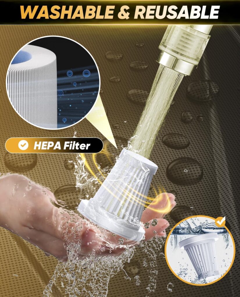 Saker Car Vacuum Portable 6-in-1 Handheld Cordless Vacuums, 20000PA Suction, 7800mAh Blower, Window Breaker, Seatbelt Cutter for Car, Home  Office Cleaning SW102 Silver