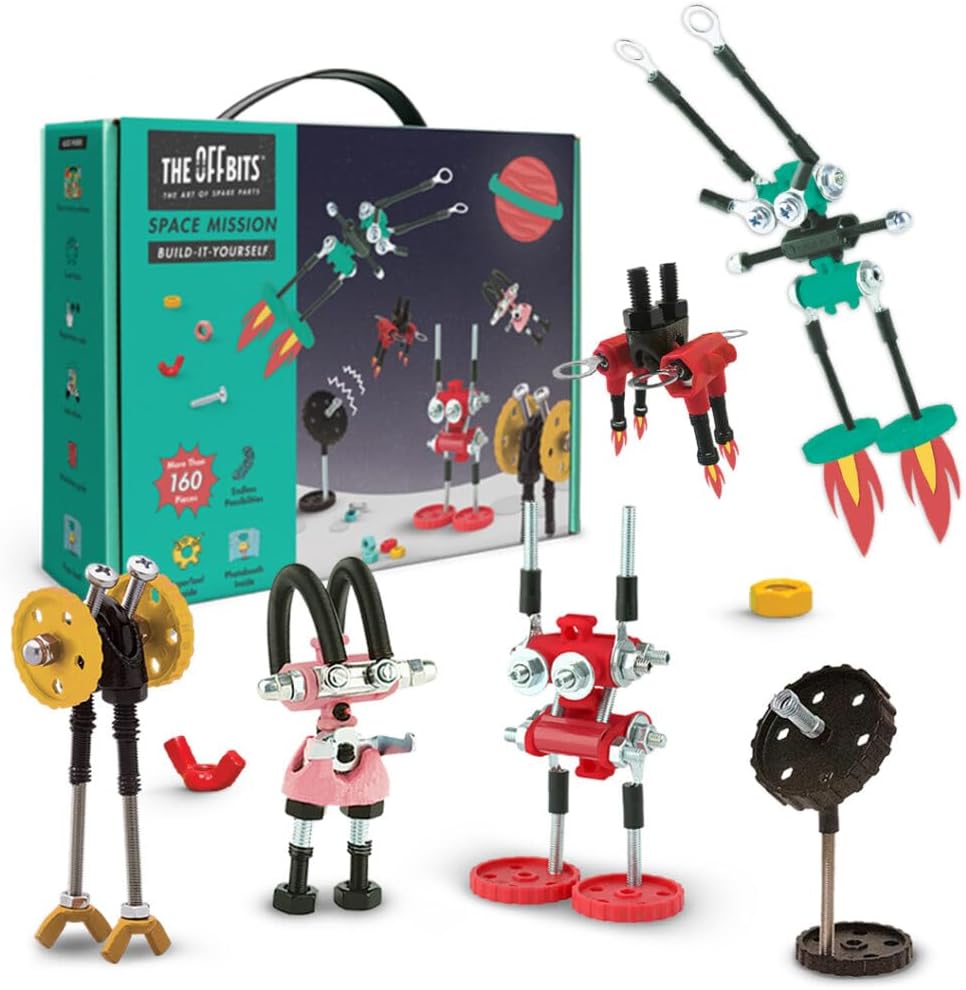 The Off Bits Space Mission Educational Build Your Own Robot Toy, Stem Building Toys for Boys and Girls, Valentine Birthday Gift for Kids Montessori Play Kit, Steam Toys for Kids Ages 6 7 8 9+
