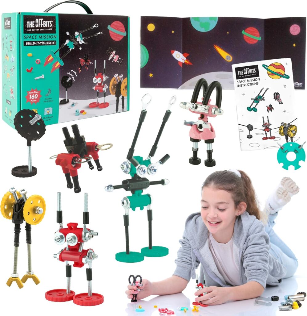 The Off Bits Space Mission Educational Build Your Own Robot Toy, Stem Building Toys for Boys and Girls, Valentine Birthday Gift for Kids Montessori Play Kit, Steam Toys for Kids Ages 6 7 8 9+