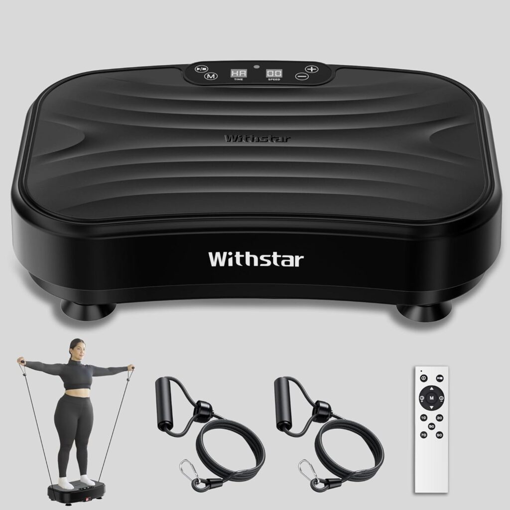 Vibration Plate Exercise Machine, Power Waver Vibration Plate Platform for Lymphatic Drainage Whole Body Vibration Plate Machine Helps Weight Loss Shaping 330lbs