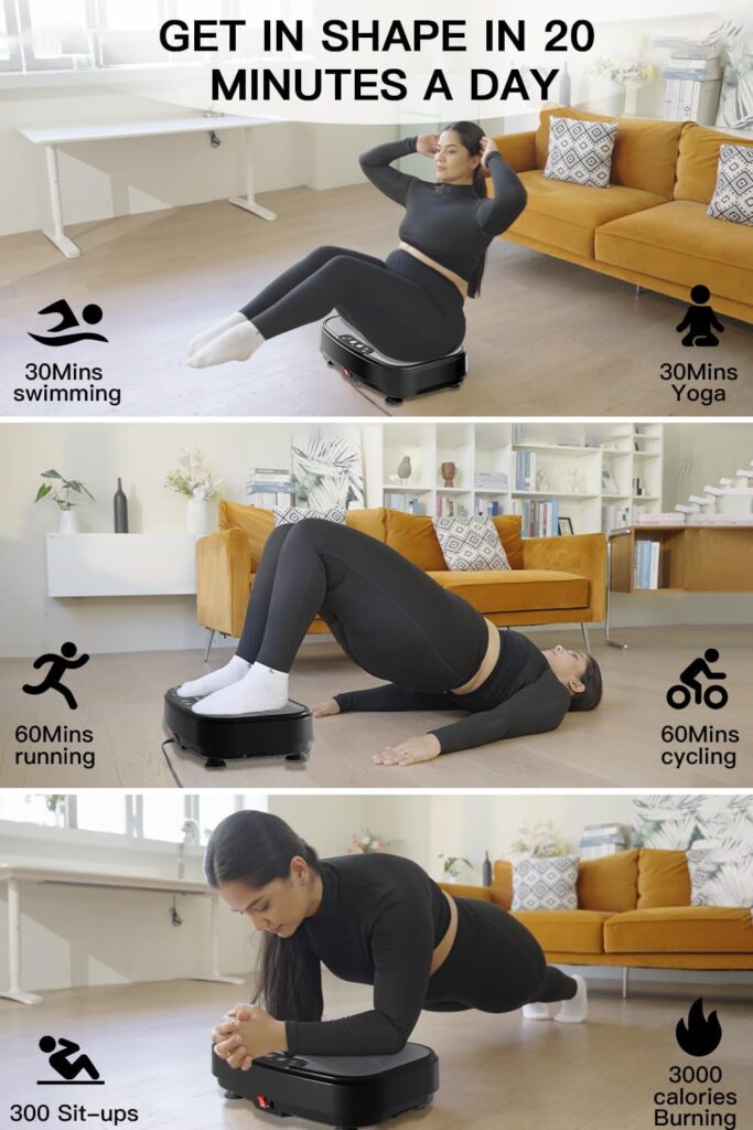 Vibration Plate Exercise Machine, Power Waver Vibration Plate Platform for Lymphatic Drainage Whole Body Vibration Plate Machine Helps Weight Loss Shaping 330lbs