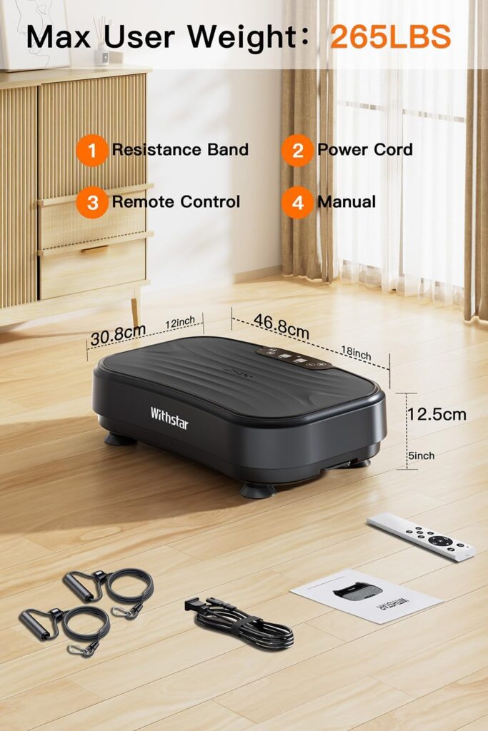 Vibration Plate Exercise Machine, Power Waver Vibration Plate Platform for Lymphatic Drainage Whole Body Vibration Plate Machine Helps Weight Loss Shaping 330lbs